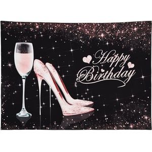 Happy birthday! Champagne high heel backdrop